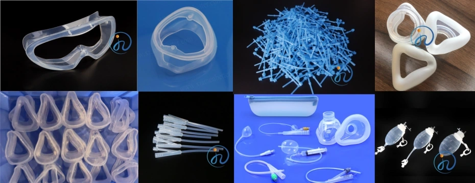 Medical-grade liquid silicone products like catheters and seals
